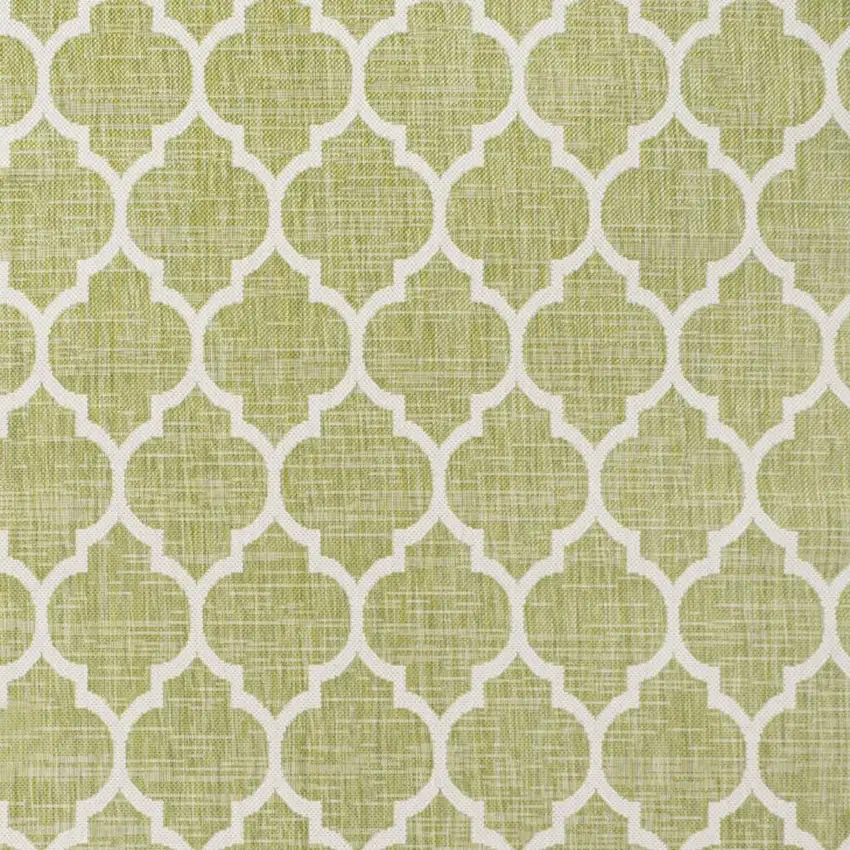 Green And Cream Geometric Indoor Outdoor Area Rug Photo 2