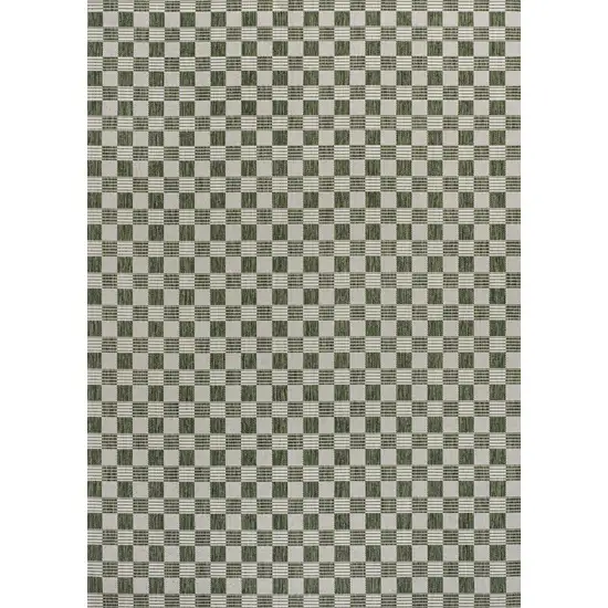 Green And Cream Geometric Indoor Outdoor Area Rug Photo 1