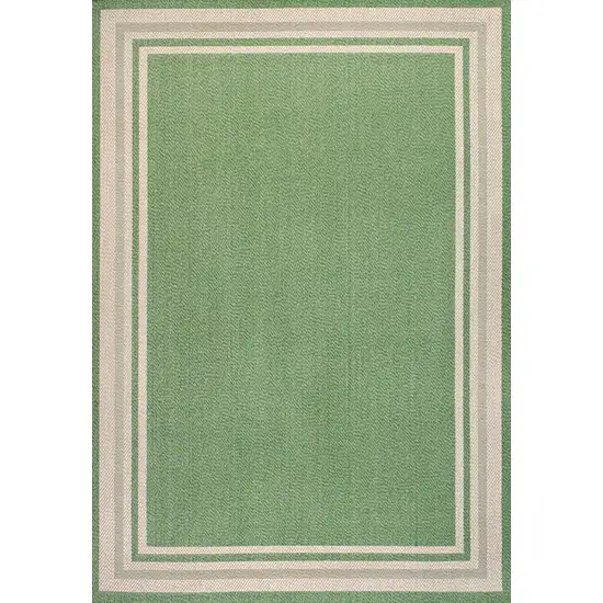 Green And Cream Indoor Outdoor Area Rug Photo 1