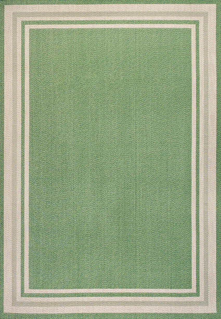 Green And Cream Indoor Outdoor Area Rug Photo 1