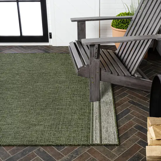 Green And Cream Indoor Outdoor Area Rug Photo 9