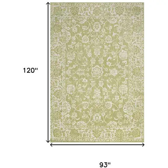Green And Cream Medallion Indoor Outdoor Area Rug Photo 3