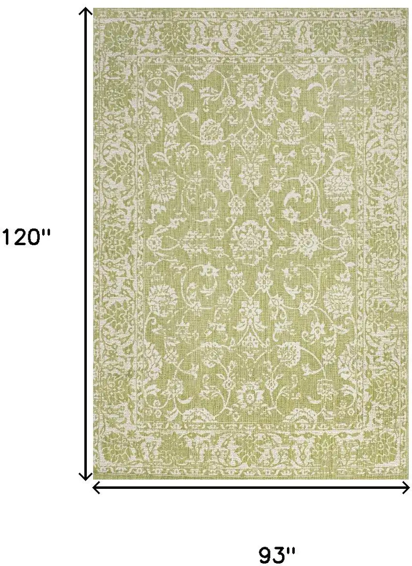 Green And Cream Medallion Indoor Outdoor Area Rug Photo 3