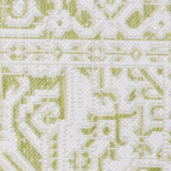 Green And Cream Medallion Indoor Outdoor Area Rug Photo 2