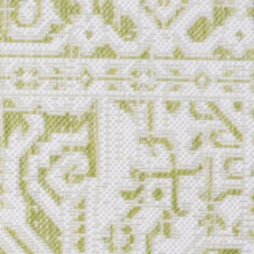 Green And Cream Medallion Indoor Outdoor Area Rug Photo 2