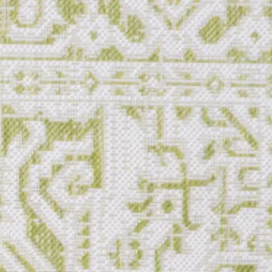 Green And Cream Medallion Indoor Outdoor Area Rug Photo 2