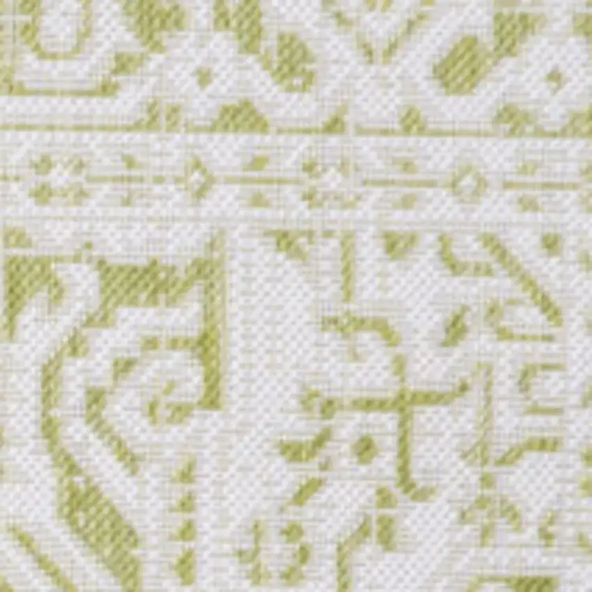 Green And Cream Medallion Indoor Outdoor Area Rug Photo 2