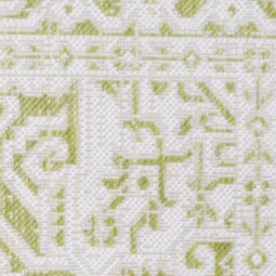 Green And Cream Medallion Indoor Outdoor Area Rug Photo 2