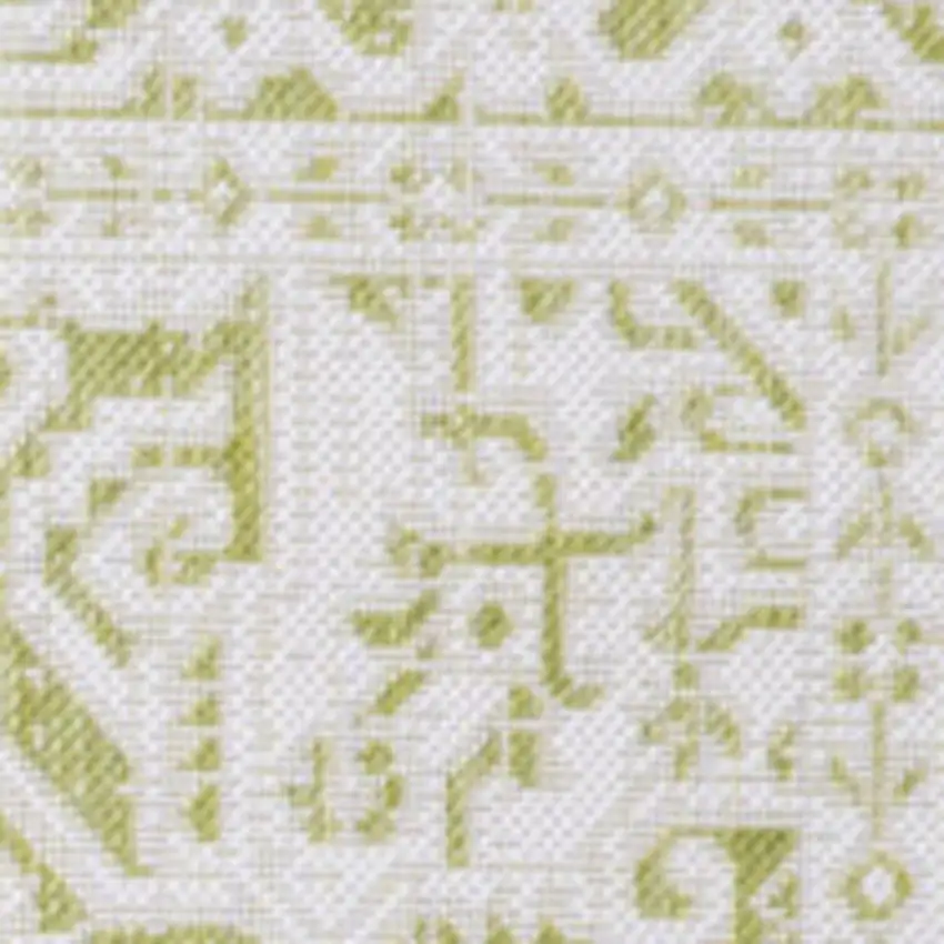 Green And Cream Medallion Indoor Outdoor Area Rug Photo 2