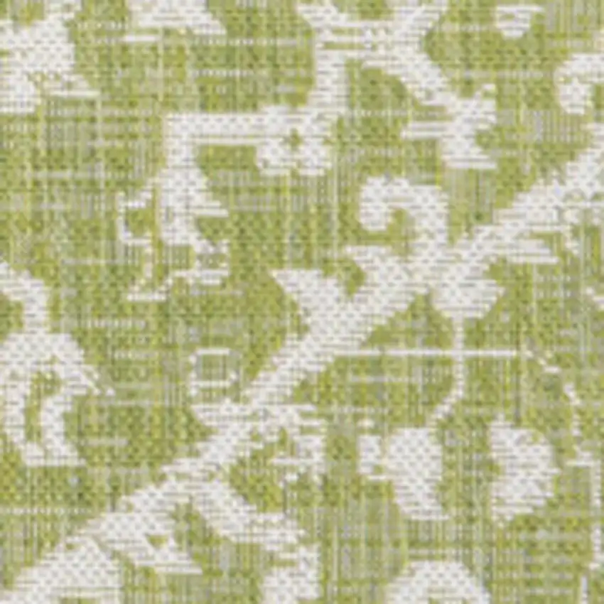 Green And Cream Medallion Indoor Outdoor Area Rug Photo 2