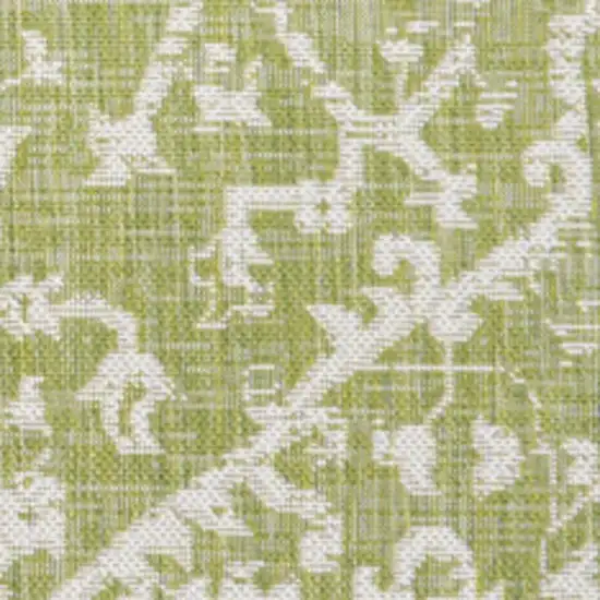 Green And Cream Medallion Indoor Outdoor Area Rug Photo 3