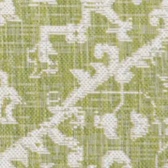 Green And Cream Medallion Indoor Outdoor Area Rug Photo 2