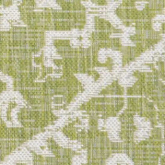 Green And Cream Medallion Indoor Outdoor Area Rug Photo 2