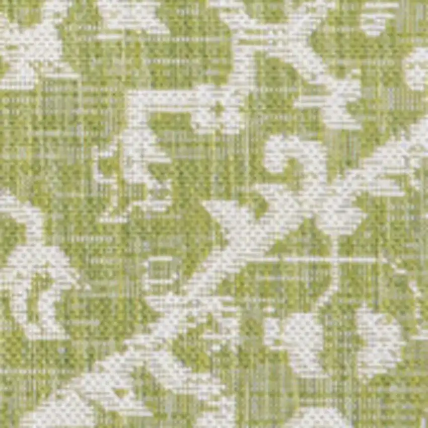 Green And Cream Medallion Indoor Outdoor Area Rug Photo 2