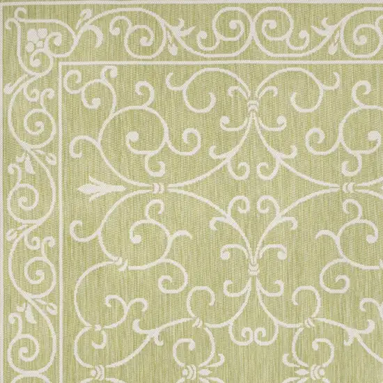 Green And Cream Medallion Indoor Outdoor Area Rug Photo 2
