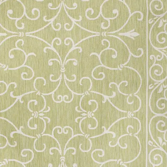 Green And Cream Medallion Indoor Outdoor Area Rug Photo 2