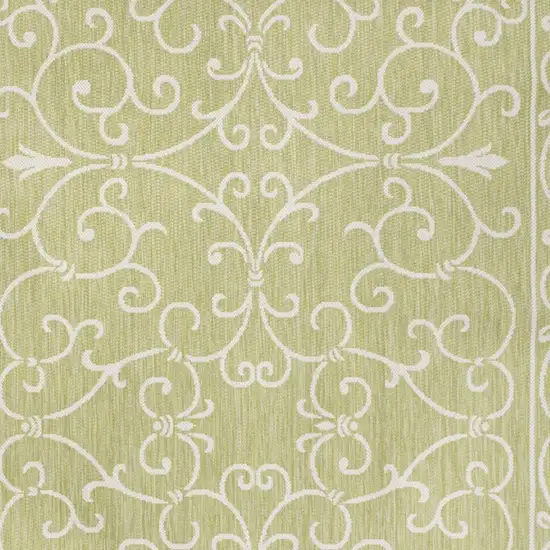 Green And Cream Medallion Indoor Outdoor Area Rug Photo 2