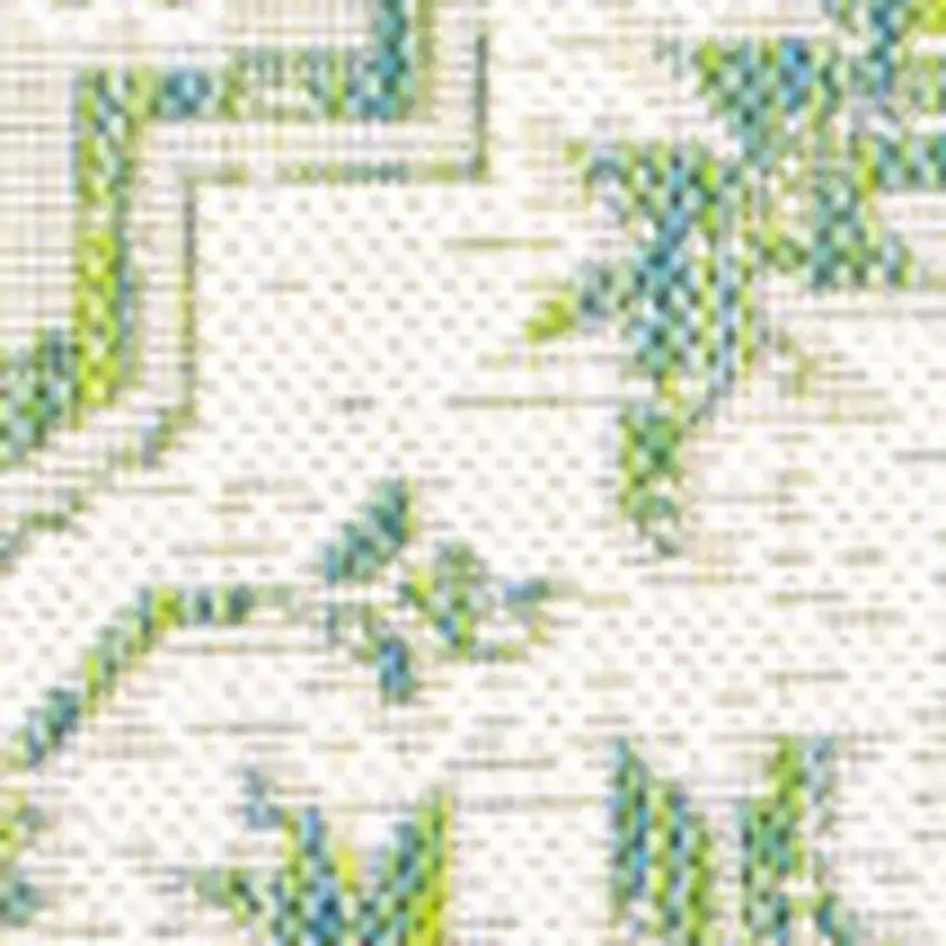 Green And Cream Medallion Indoor Outdoor Area Rug Photo 2