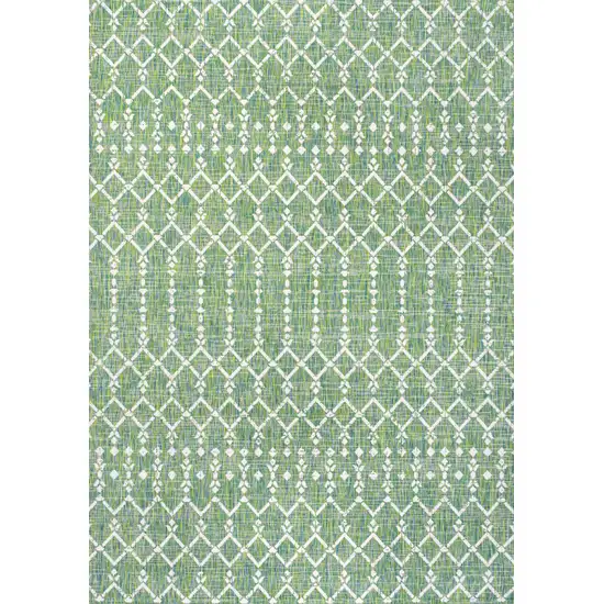 Green And Cream Trellis Indoor Outdoor Area Rug Photo 1