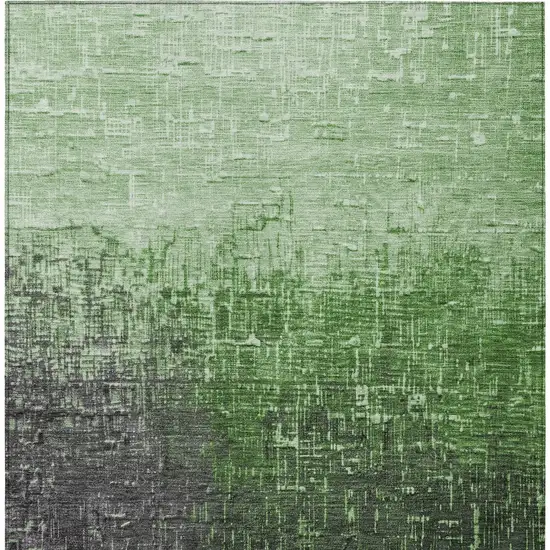 Green And Dark Gray Ombre Washable Indoor Outdoor Area Rug Photo 6