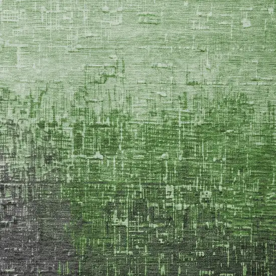 Green And Dark Gray Ombre Washable Indoor Outdoor Area Rug Photo 5