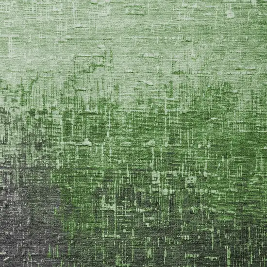 Green And Dark Gray Ombre Washable Indoor Outdoor Area Rug Photo 5
