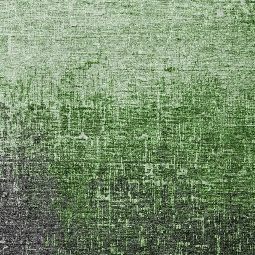 Green And Dark Gray Ombre Washable Indoor Outdoor Area Rug Photo 5