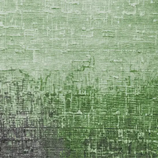 Green And Dark Gray Ombre Washable Indoor Outdoor Area Rug Photo 5