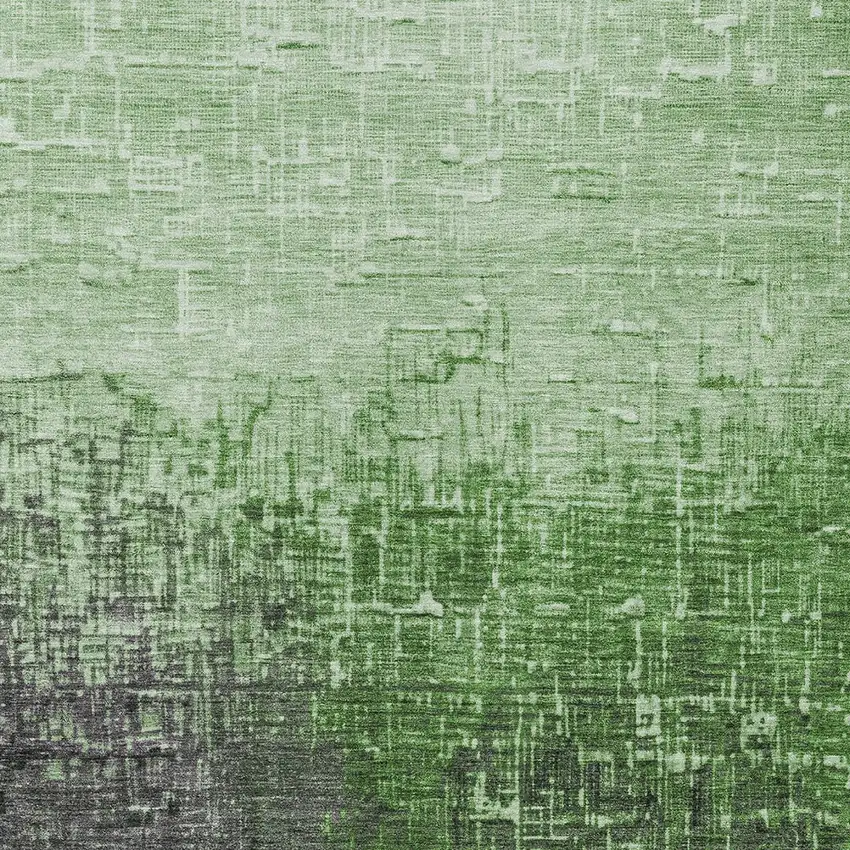 Green And Dark Gray Ombre Washable Indoor Outdoor Area Rug Photo 5