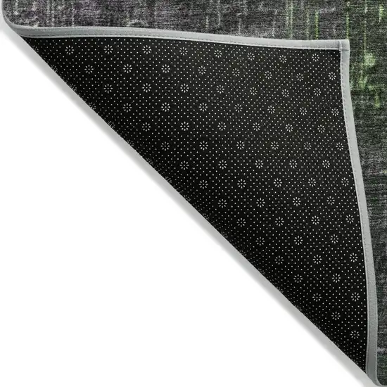Green And Dark Gray Ombre Washable Indoor Outdoor Area Rug Photo 3