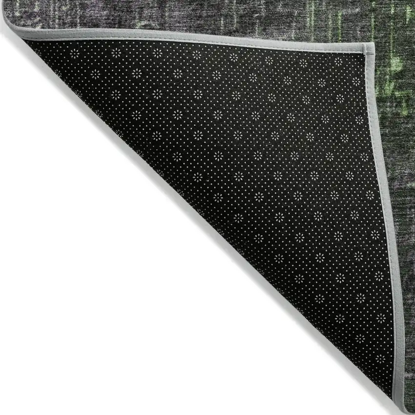 Green And Dark Gray Ombre Washable Indoor Outdoor Area Rug Photo 3