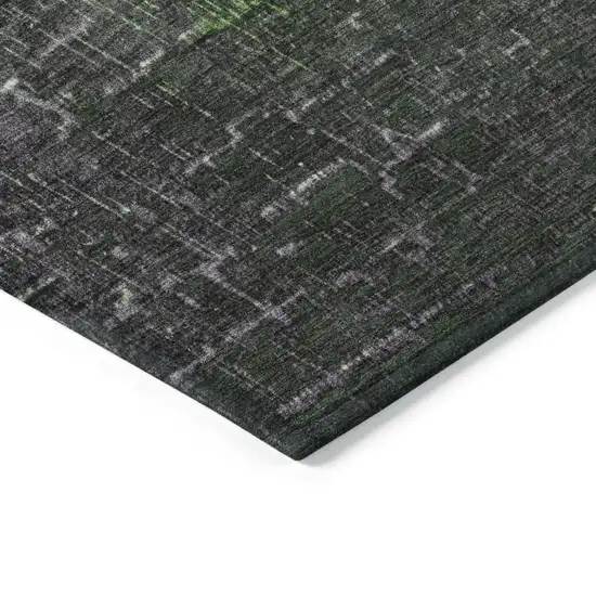Green And Dark Gray Ombre Washable Indoor Outdoor Area Rug Photo 4