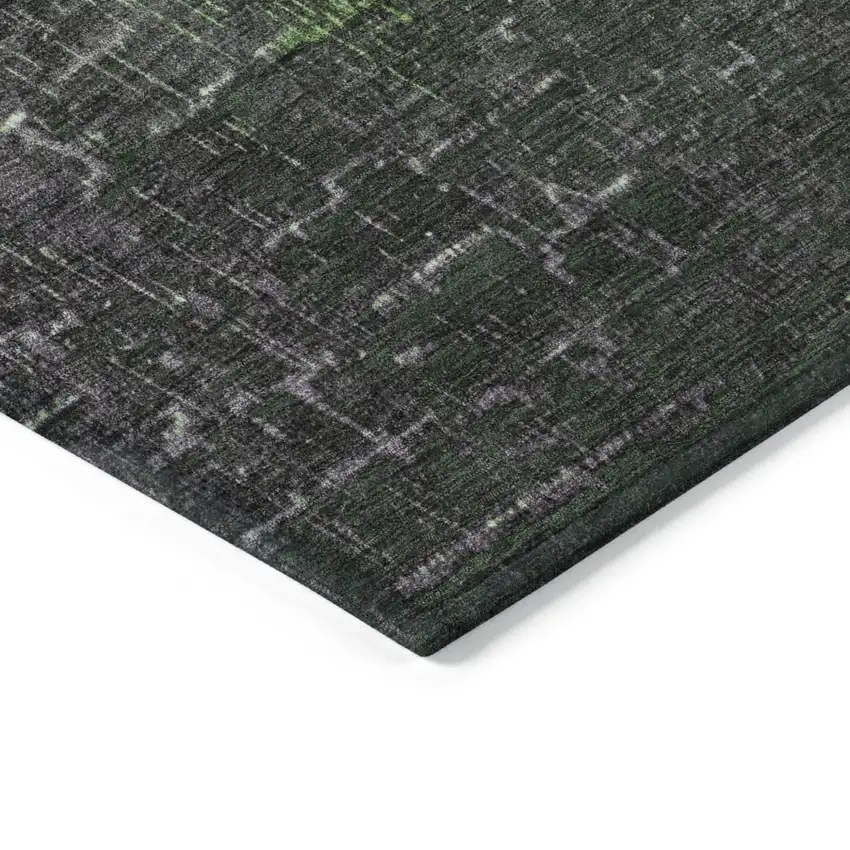 Green And Dark Gray Ombre Washable Indoor Outdoor Area Rug Photo 4