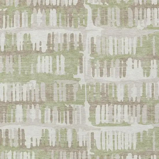 Green And Denim Blue Abstract Washable Indoor Outdoor Area Rug Photo 3