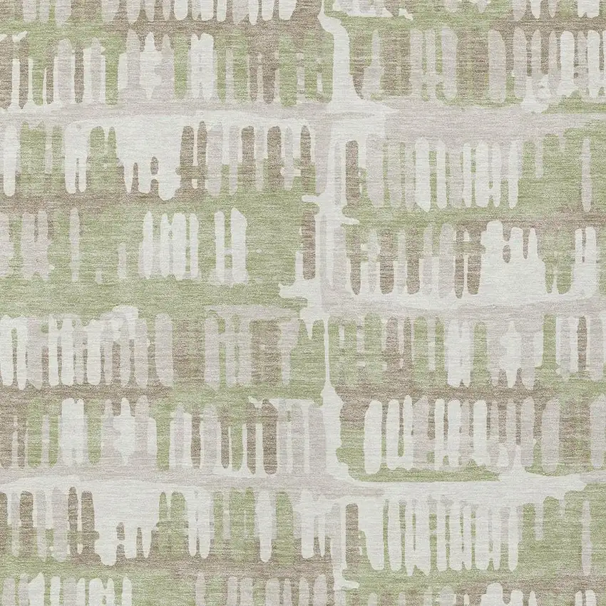 Green And Denim Blue Abstract Washable Indoor Outdoor Area Rug Photo 3