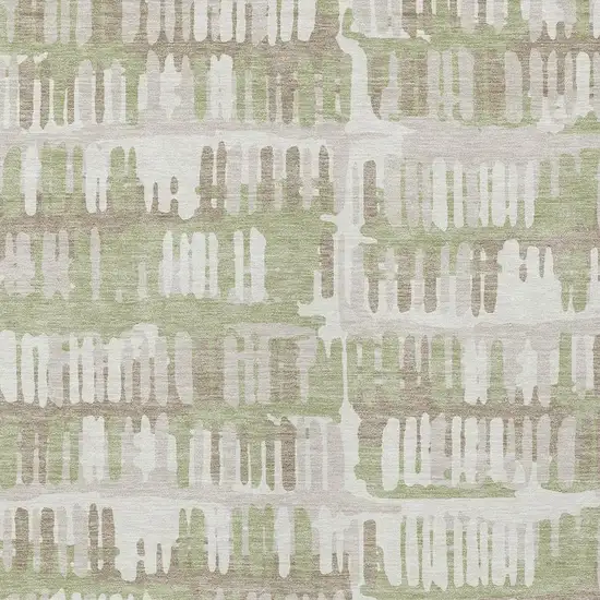 Green And Denim Blue Abstract Washable Indoor Outdoor Area Rug Photo 3