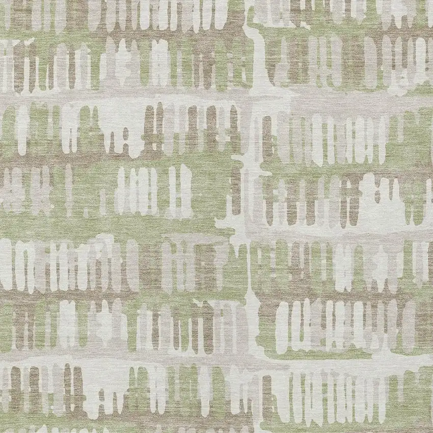 Green And Denim Blue Abstract Washable Indoor Outdoor Area Rug Photo 3