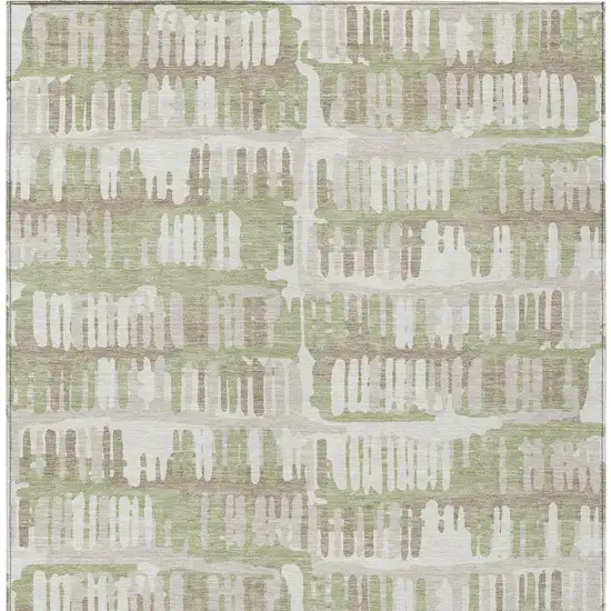 Green And Denim Blue Abstract Washable Indoor Outdoor Area Rug Photo 3