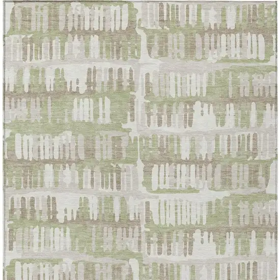 Green And Denim Blue Abstract Washable Indoor Outdoor Area Rug Photo 6