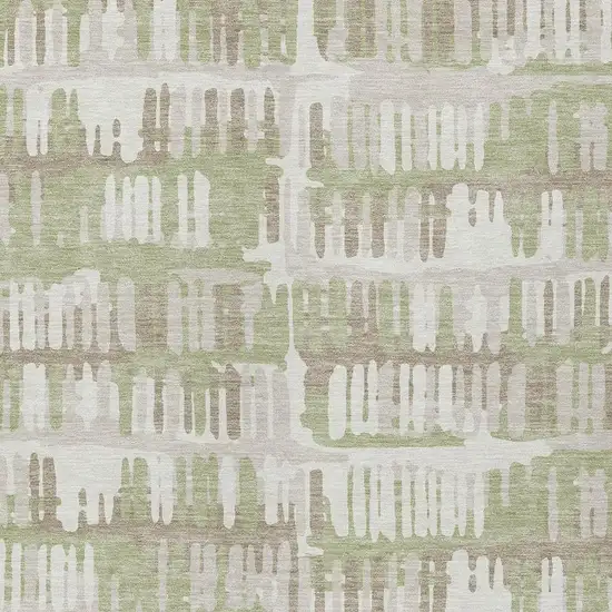 Green And Denim Blue Abstract Washable Indoor Outdoor Area Rug Photo 5
