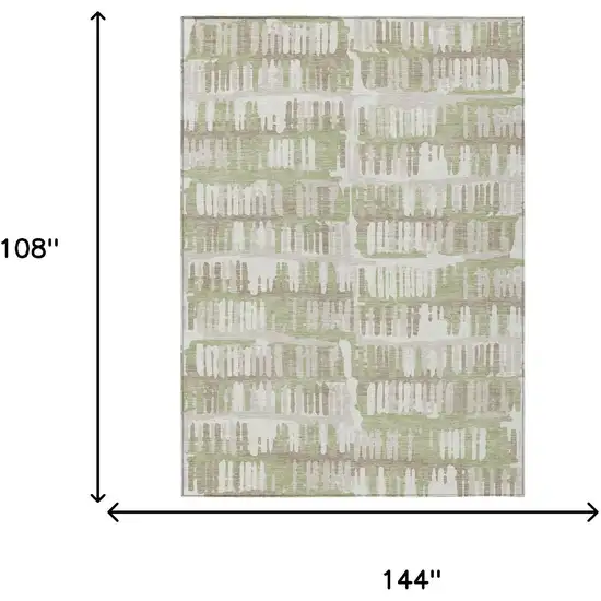 Green And Denim Blue Abstract Washable Indoor Outdoor Area Rug Photo 9