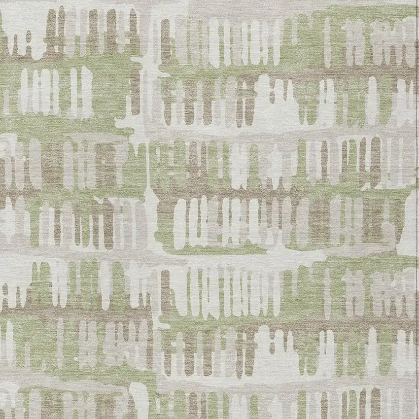 Green And Denim Blue Abstract Washable Indoor Outdoor Area Rug Photo 3