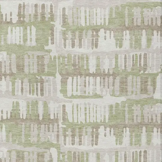 Green And Denim Blue Abstract Washable Indoor Outdoor Area Rug Photo 3
