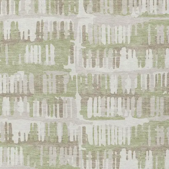 Green And Denim Blue Abstract Washable Indoor Outdoor Area Rug Photo 5