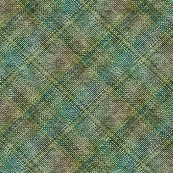 Green And Emerald Plaid Washable Indoor Outdoor Area Rug Photo 9
