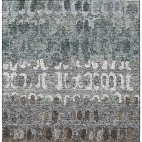 Green And Fern Green Geometric Washable Indoor Outdoor Area Rug Photo 4