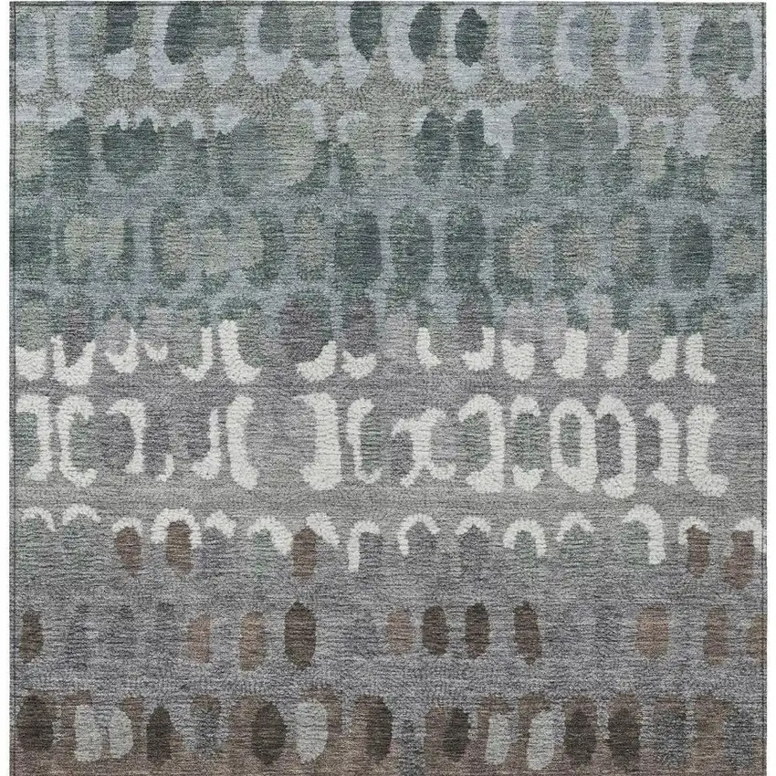 Green And Fern Green Geometric Washable Indoor Outdoor Area Rug Photo 4