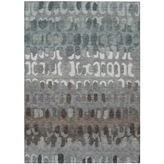 Green And Fern Green Geometric Washable Indoor Outdoor Area Rug Photo 2