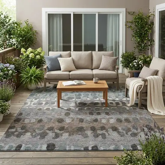 Green And Fern Green Geometric Washable Indoor Outdoor Area Rug Photo 1
