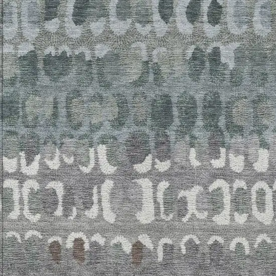Green And Fern Green Geometric Washable Indoor Outdoor Area Rug Photo 3